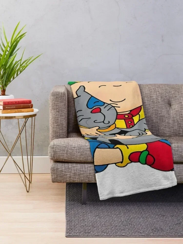 caillou, caillou and dog Throw Blanket Plush Decorative Sofa Cute anime Blankets