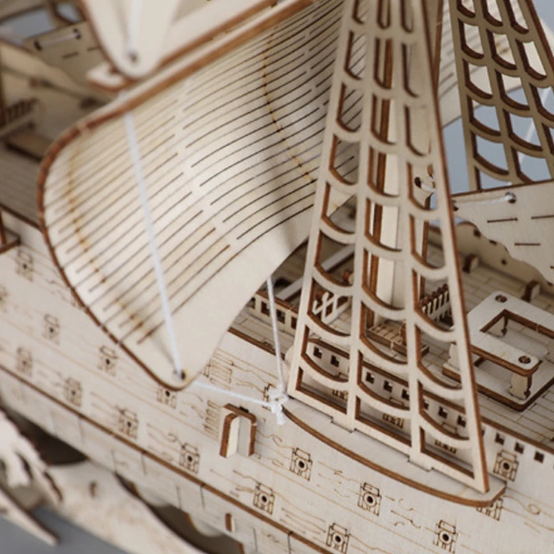 لتقوم بها بنفسك ثلاثية الأبعاد الألغاز الخشبية HMS النصر الإبحار السفينة أطقم منمذجة الكبار المائية المراكب الشراعية بانوراما لعب للأطفال أطفال ديكور غرفة المنزل