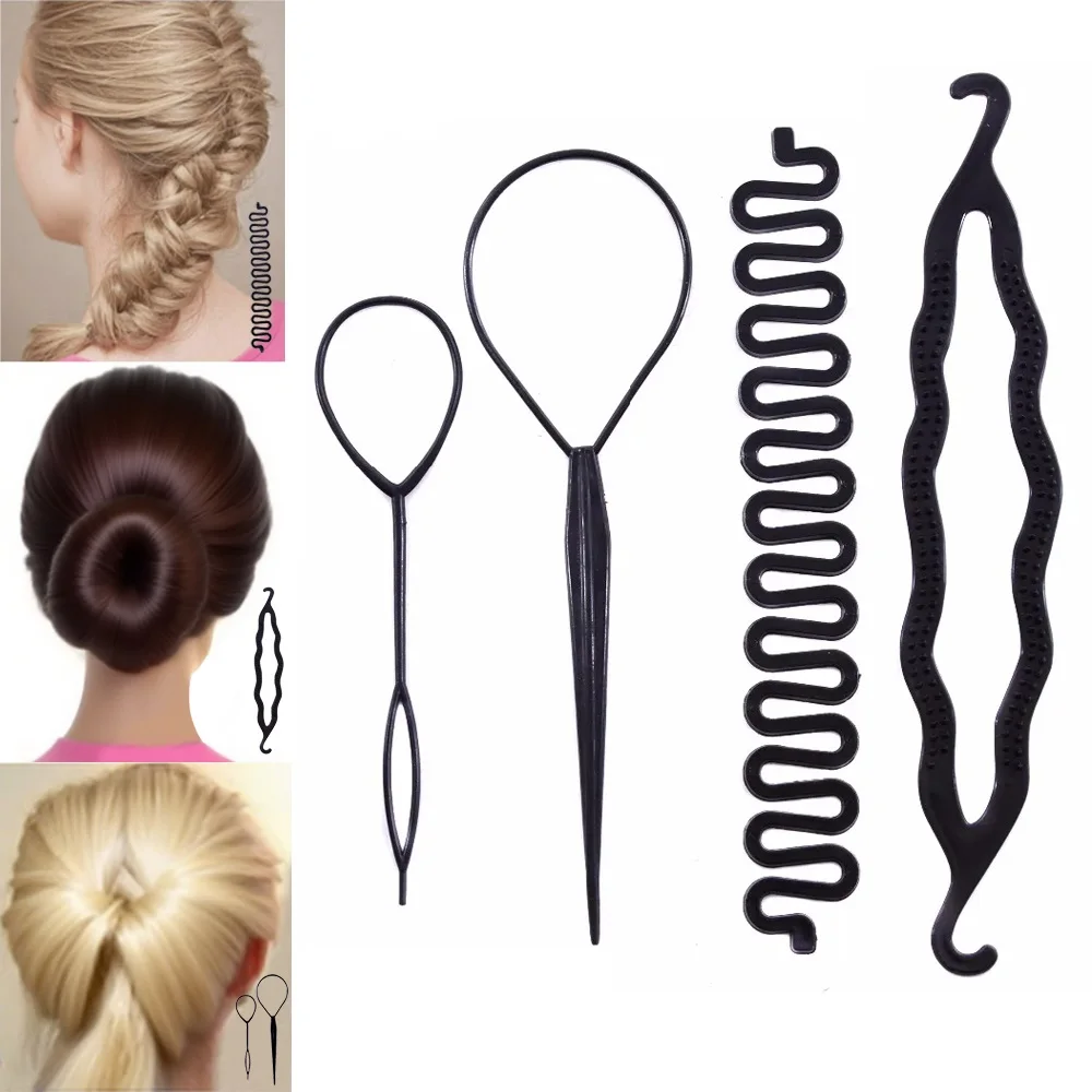 

Волшебные бигуди для плетения волос, набор для укладки волос, заколка для волос, держащие плетения волос, игла для волос, хвост, инструмент «сделай сам»