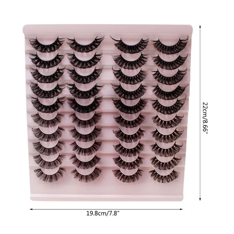 ปลอมขนตารัสเซีย Strip Lashes D-Curly Natural Fluffy-Lashes Wispy ขนตาปลอม 3D ผล Faux Mink Lashes 20 คู่