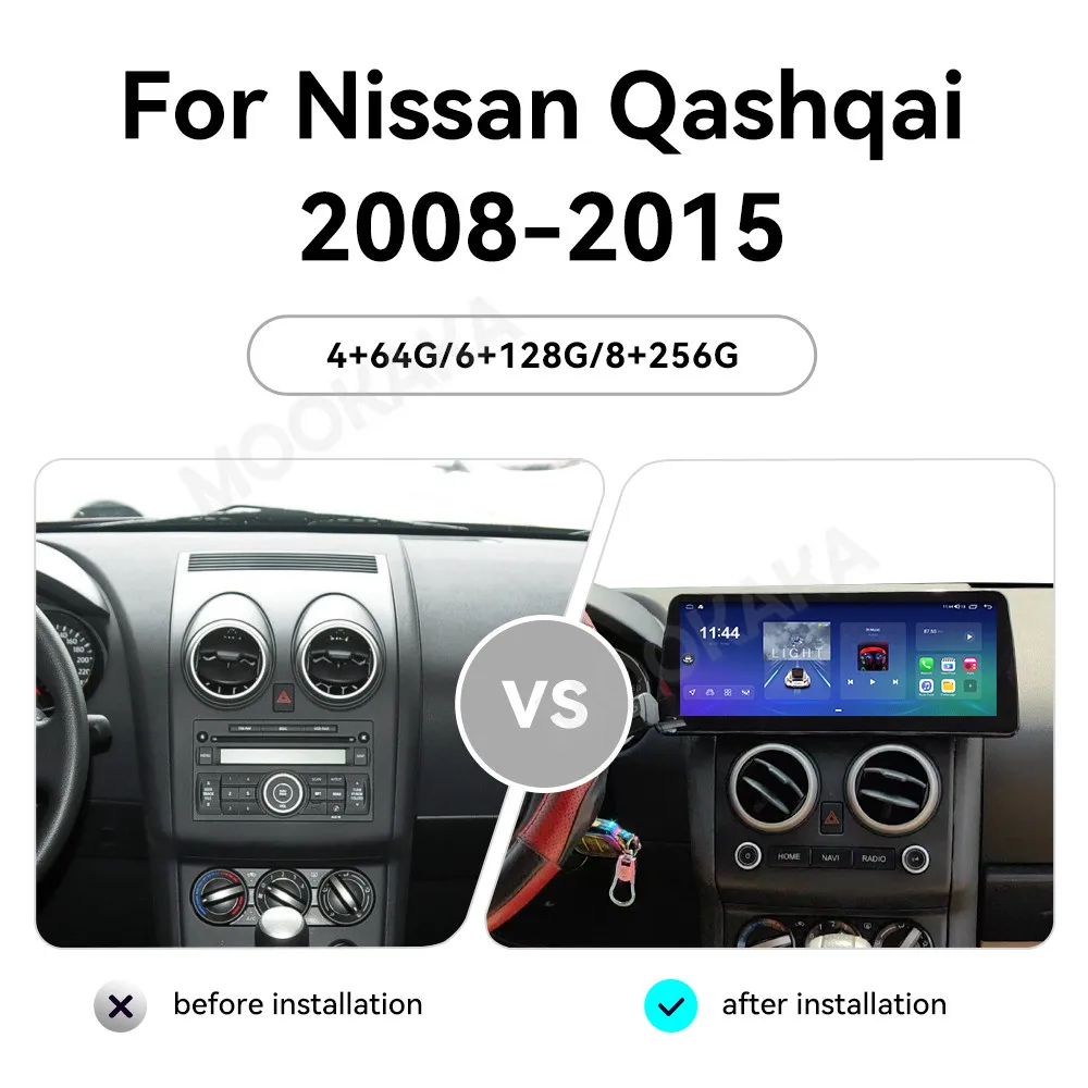 12.3 Inch For Nissan Qashqai J11 X-Trail 3 T32 2008-2015 Car Radio Multimedia Player Wireless Android  Auto Stereo GPS Carplay