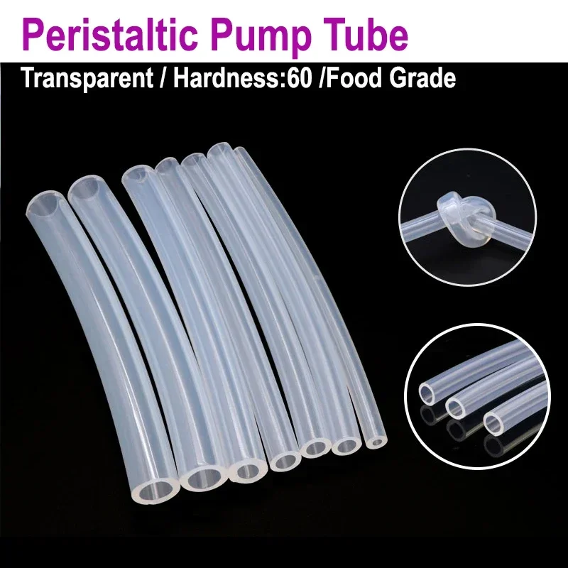 Peristaltic Pump Tube ID 0.8 1 1.6 2 2.4 3.2 4.8 6.4 7.9 9.6 mm Transparent Food Grade Tasteless Water Dispenser Silicone Tube