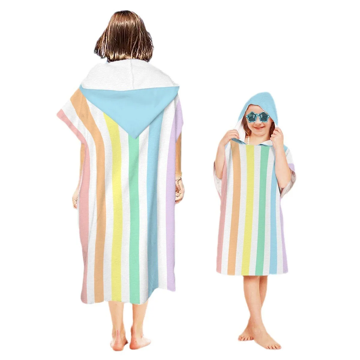 

Adult Hooded Batobe Ultrine Fiber Wrap Beach Qui Dry Robe Cloak Practical Beach Towel Home Textile Comfortable Soft