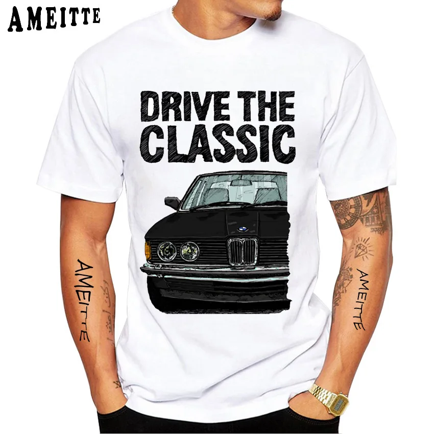 Vintage Bmw-E30 M3 E36 M5 T-Shirt Turbo Car Design Men Short Sleeve Drive The Classic Old E21 TShirt Cool Boy Hip Hop White Tees