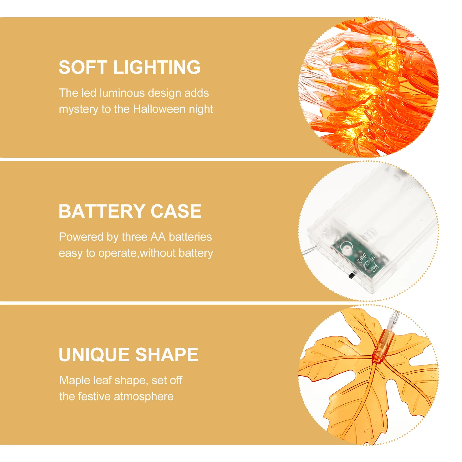 

1pc Maple Leaf String Light Orange Led Party Festival Thanksgiving Halloween Outdoor Hanging Lamp Decorative Light String Warm