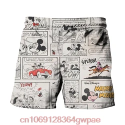 Pantalones cortos de playa con estampado 3D de Mickey para hombre, ropa informal de dibujos animados, holgada, transpirable, para correr y nadar, novedad de verano