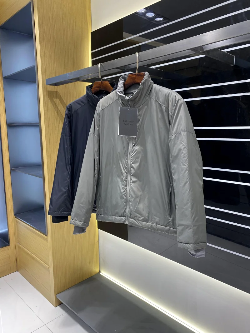 

Men's Lightweight Waterproof Cotton Jaet Stand Collar Faion Urban Sle Long Sve Thermal Reflective Windproof Coat