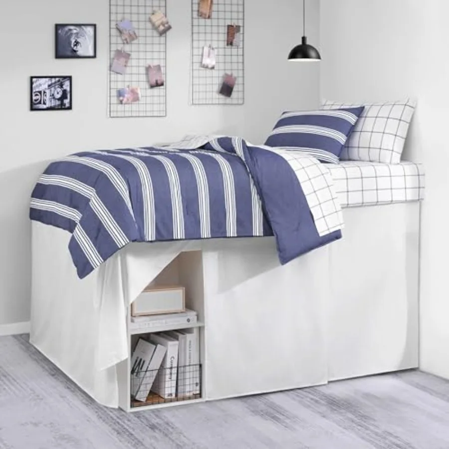 

Покрывало для кровати Twin XL, предварительно стираное, 100% хлопковый твил, с углами на 42 дюйма, усиленная верхняя панель, машинная стирка, размер S