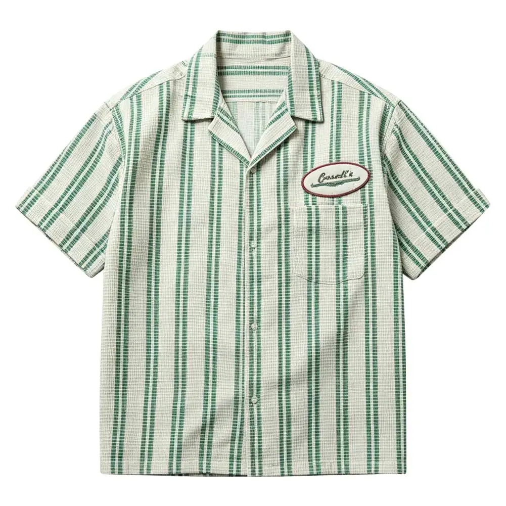 Bear Obsession Cosplay Musical Instrument Store Green Workwear Shirt Costume Men Fantasy Roleplay Halloween Carnival Party Suit view 3