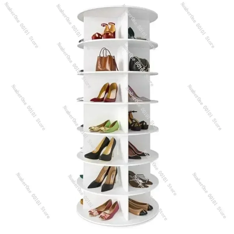 6~8 Tier Shoe Rack Tower Spinning Lazy Susan Revolving Carousel Storage Handbag Display Organized Shoes Compact Space Vertical