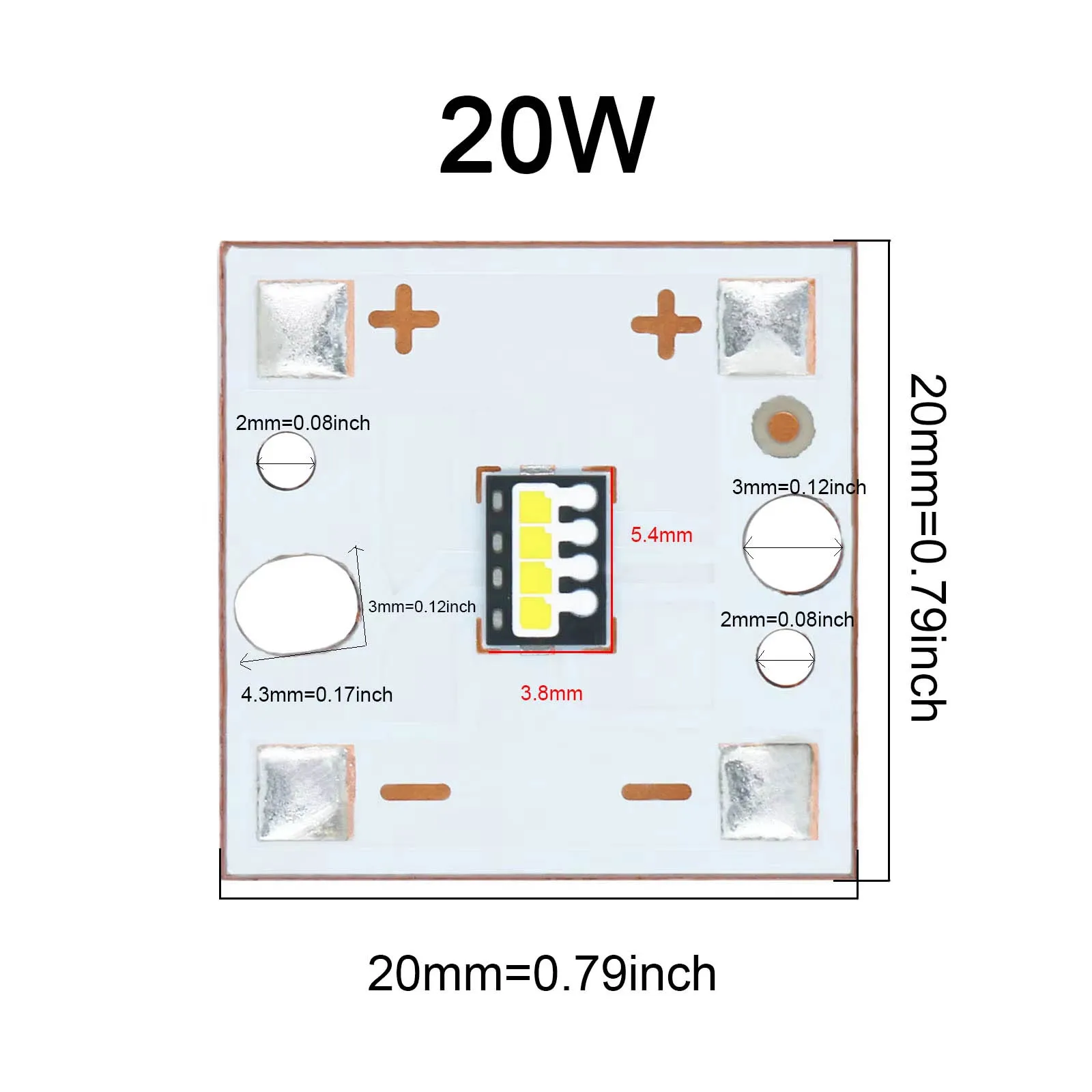 Imagem -03 - Potência 15w 20 25 9v 12v 15v Led Cob Contas de Lâmpada Chip Smd Pcb Substrato Cobre Acessórios do Carro para Faróis Automotivos Diy Alta