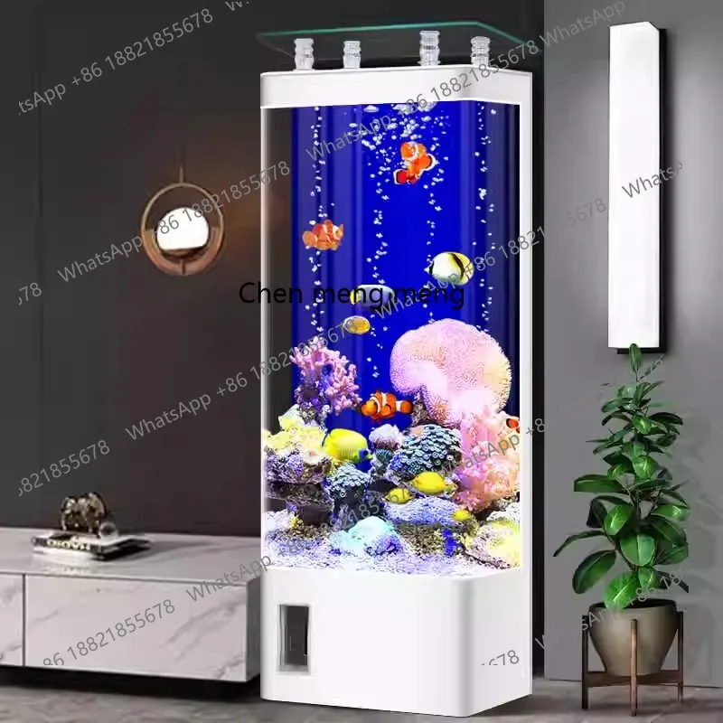 

Fish tank living room vertical intelligent small household floor hot bending integrated aquarium box