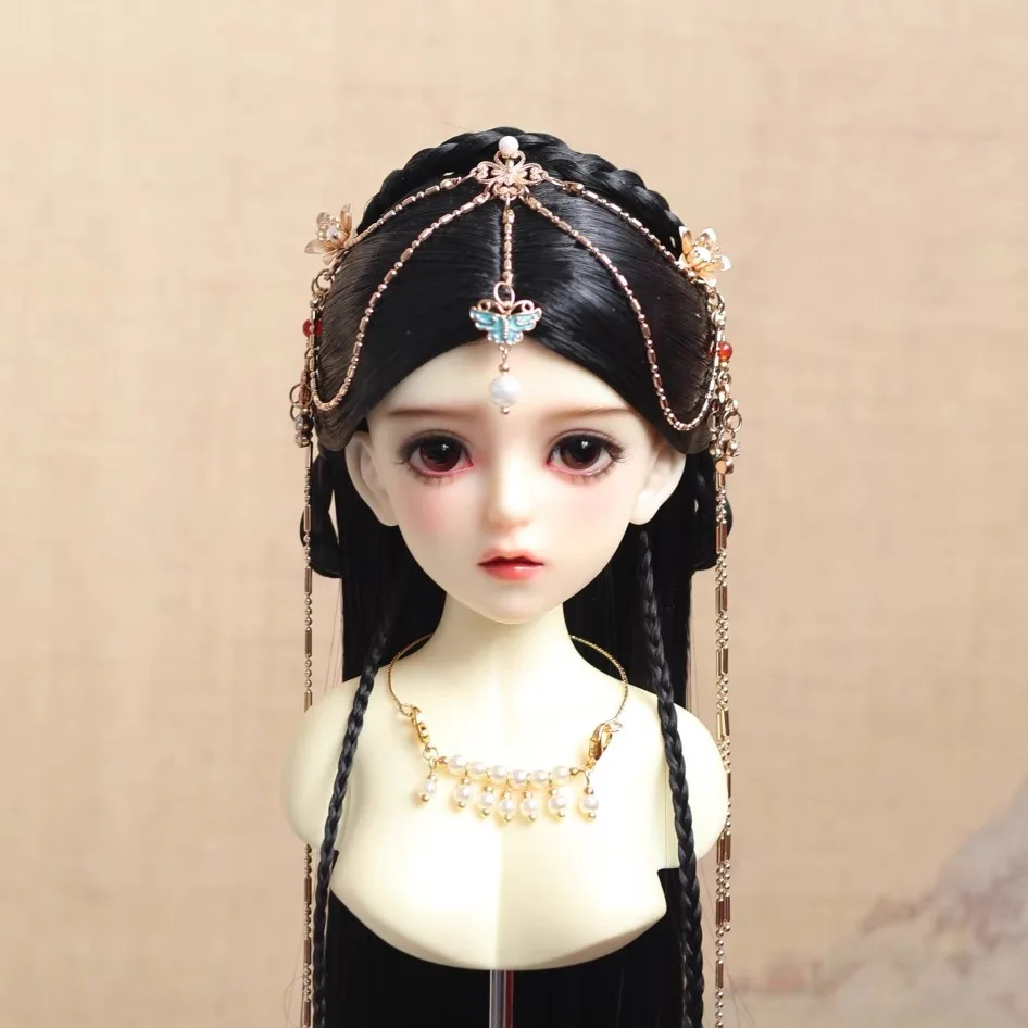 1/6 1/4 고대 코스튬 BJD 인형 가발, 중국 빈티지 긴 머리 요정 가발, YOSD MSD SD13 소녀 SSDF 액세서리 1898, 1/3 체중계