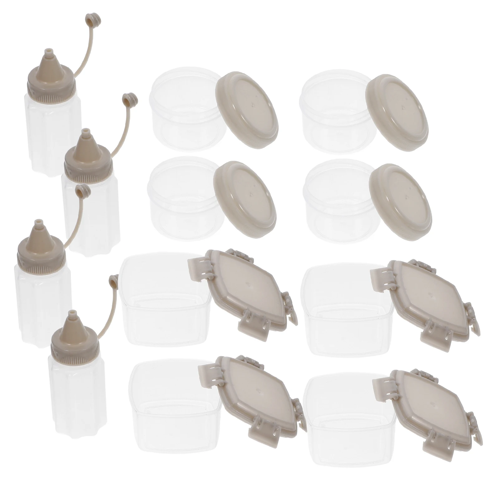 

12 Pcs Multifunctional Seasoning Box Set Dressing Container Resuable Spice Storage Containers Light Grey Plastic Reusable Sauce