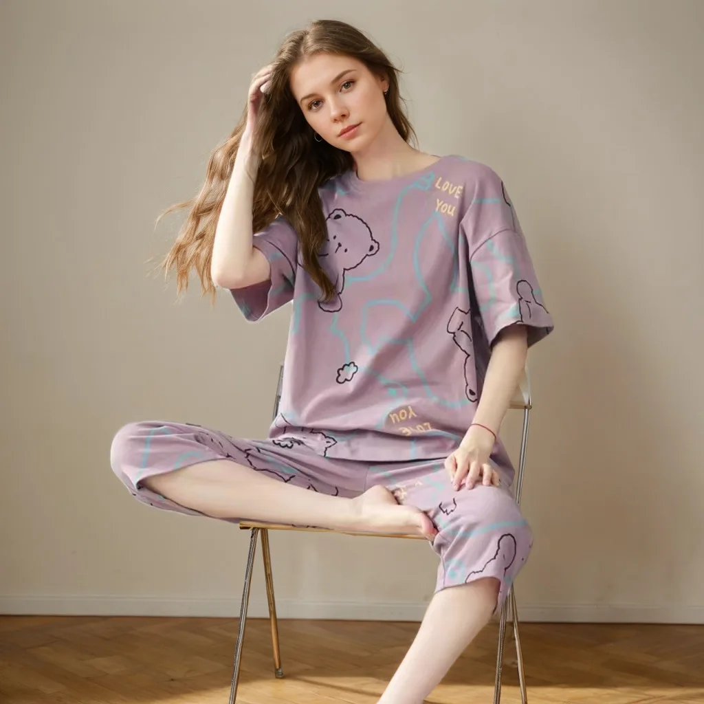 Nuevas Pijamas de Verano de Manga Corta y 3/4 de Largo para Mujer |   Ropa de estar para mujer |   Pijamas Ligeros de Verano |   Ropa de Verano