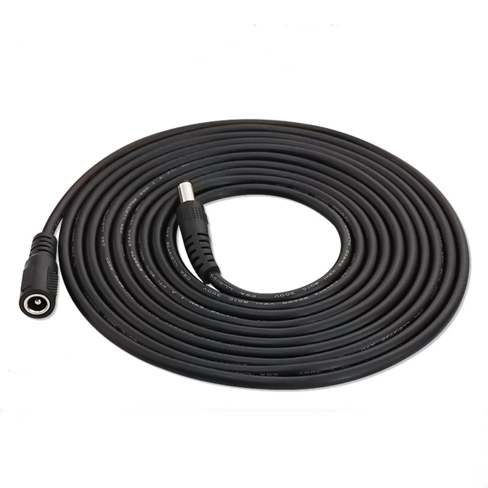 1M 3.28FT/ 2M 6.56FT/3M9.84FT/ 5M 16.5FT / 10M 33FT DC Extension 5.5x2.1mm Power Cord Cable Extender For CCTV Security Camera
