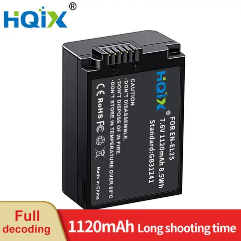 HQIX for Nikon Z30 Z50 ZFC Camera EN-EL25 Charger  Battery