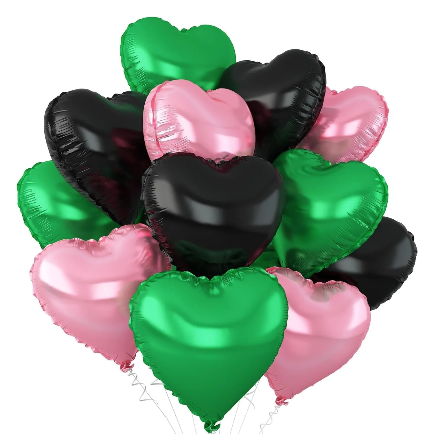 12 Uds. Globos de helio de aluminio en forma de corazón rosa y verde de 18 pulgadas para Baby Shower decoraciones para fiesta de aniversario de cumpleaños con temática de bruja