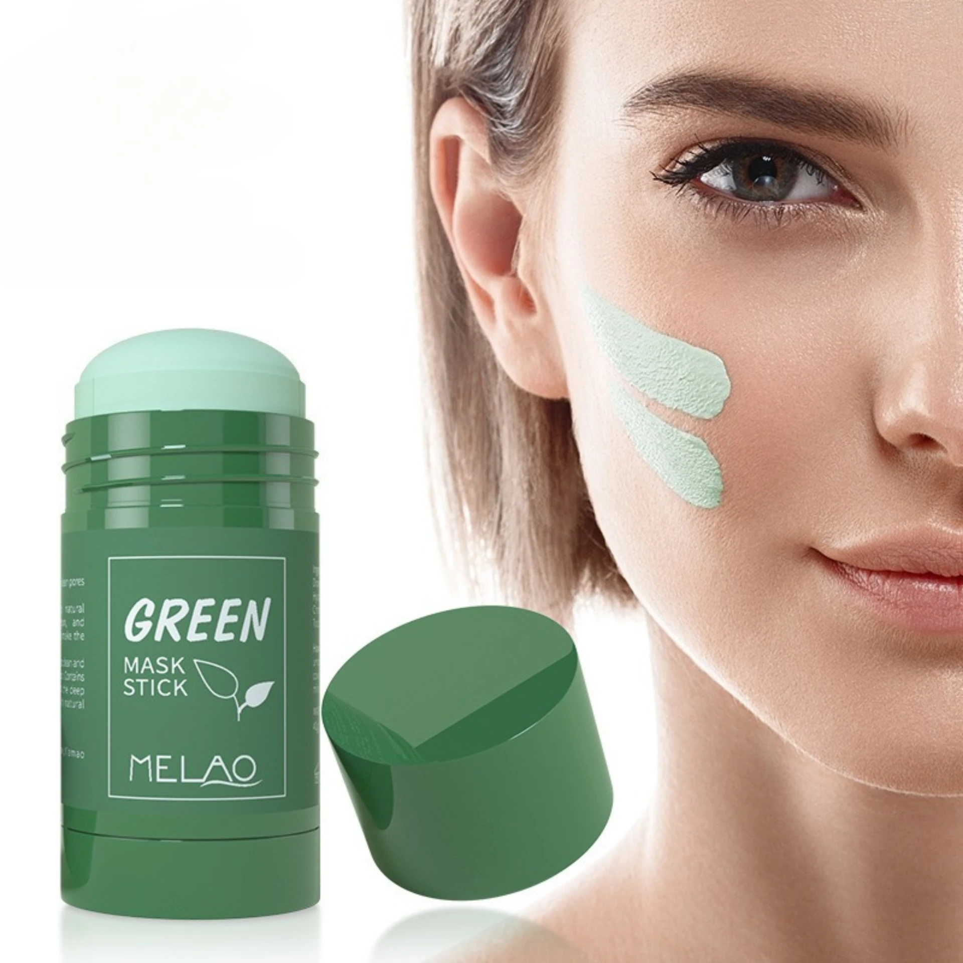 Green Tea Mud Mask Stick Gentle Moisturizing Hydrating Deep Cleansing Softening Keratin Balancing Water Oil Smear Solid Mask