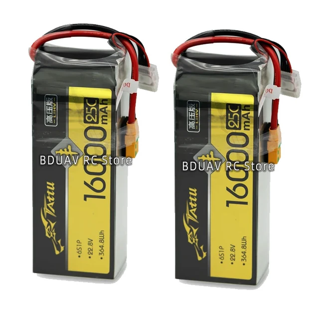 Tattu 16000mAh 6S 22.8V 25C LiHV Lipo Battery Used for E410P 10KG E610P  Agricultural Aircraft Experimental Robot Dynamics - AliExpress