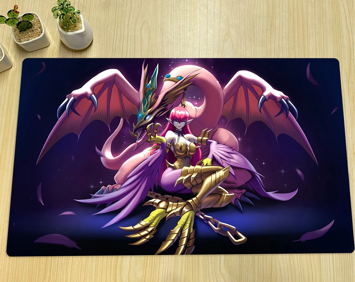 YuGiOh Playmat Harpie Lady and Pet Dragon TCG CCG Board Game Trading Card Game Mat Custom Gaming Mouse Pad Rubber Desk Mat & Bag