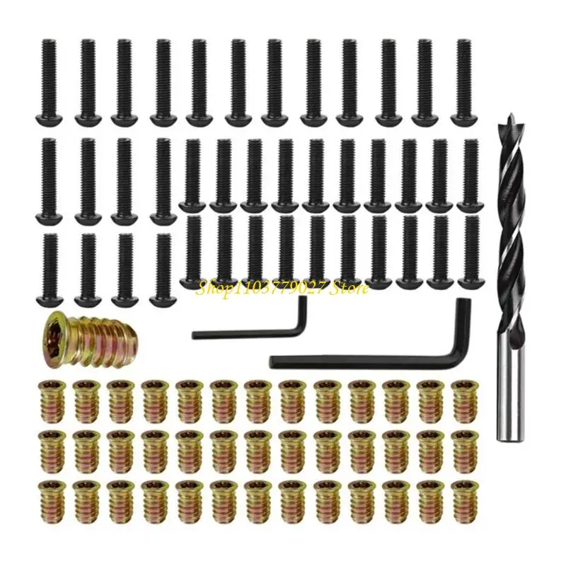 C4DF Durability Furniture Screws Bolts Fasteners Including Wrenches Drill Bit