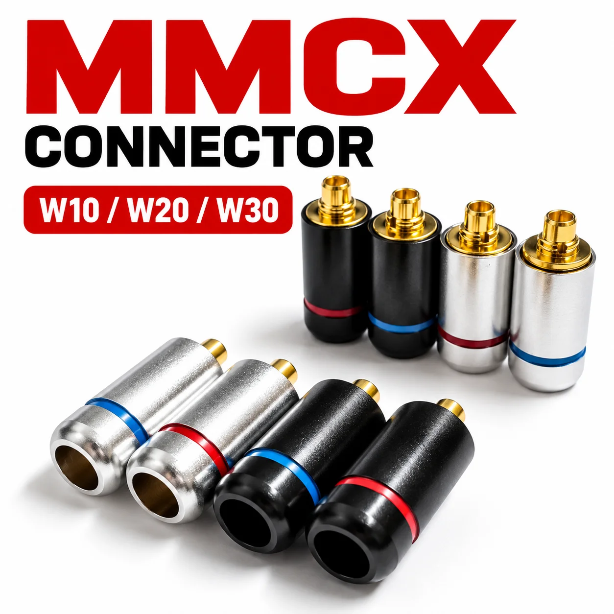 MMCX Connector Earphone Pin Plug Consumer Electronics DIY UE900 SE535 SE215 W10 W20 W30 Earphones Audio Jack Black Silver