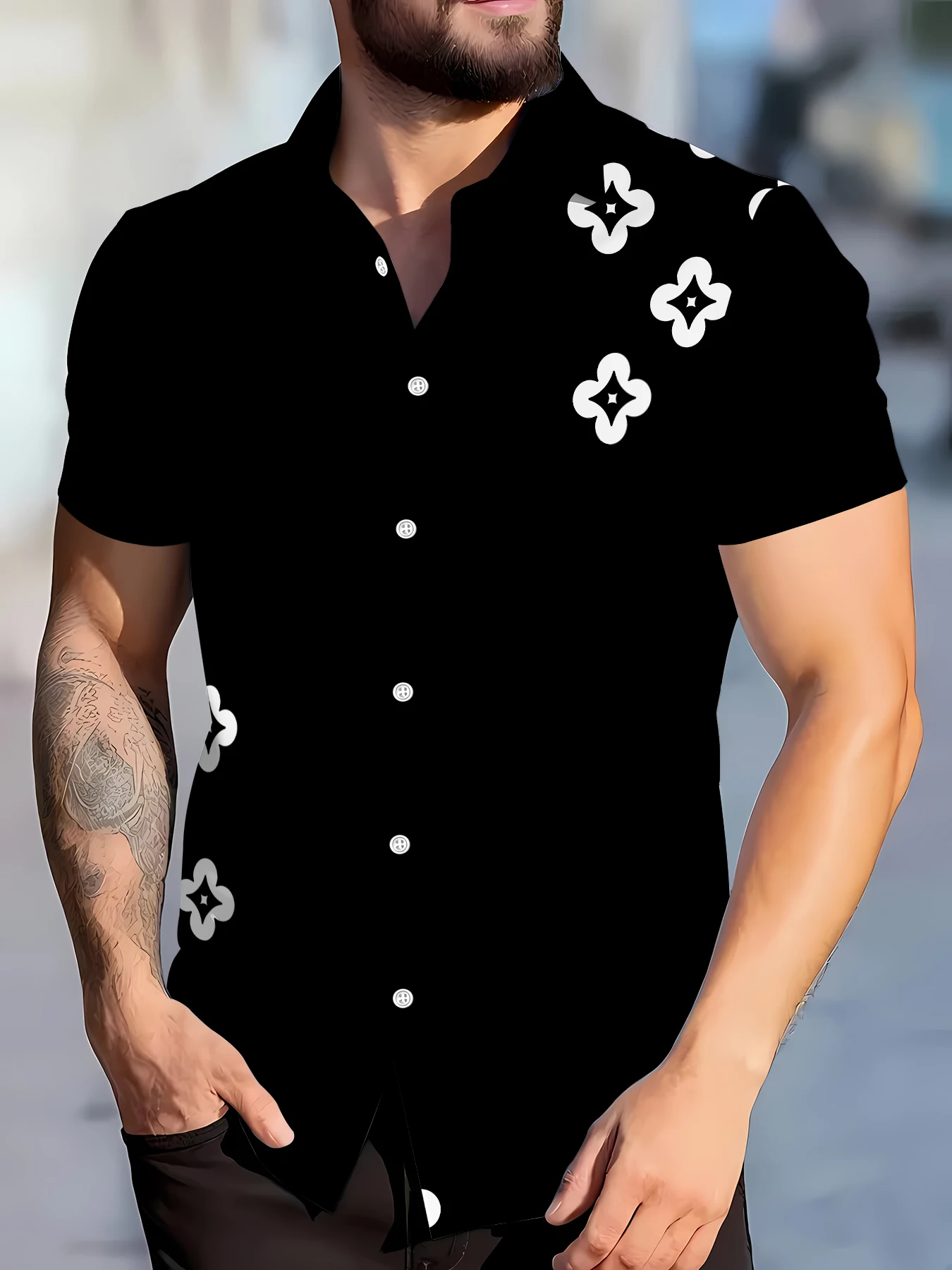 2026 Summer Men's Shirt - 3D Printed Design Breathable and Sweat-Wicking Casual and Fashionable Men's Clothing