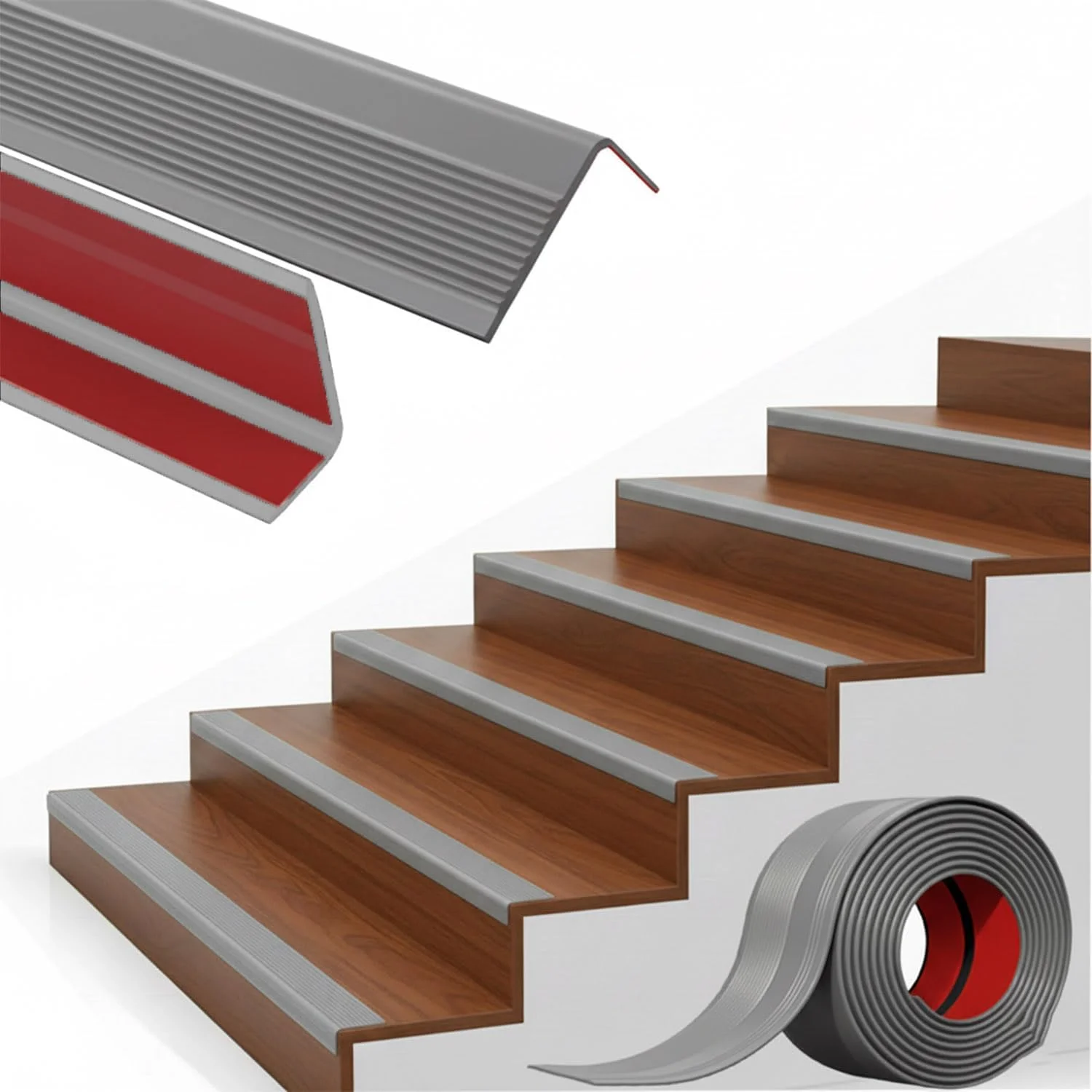 1PC 2m/78.74inch Self-Adhesive Anti-Slip Stair Strip, Waterproof Step Edge Protector for Indoor Outdoor Stairs