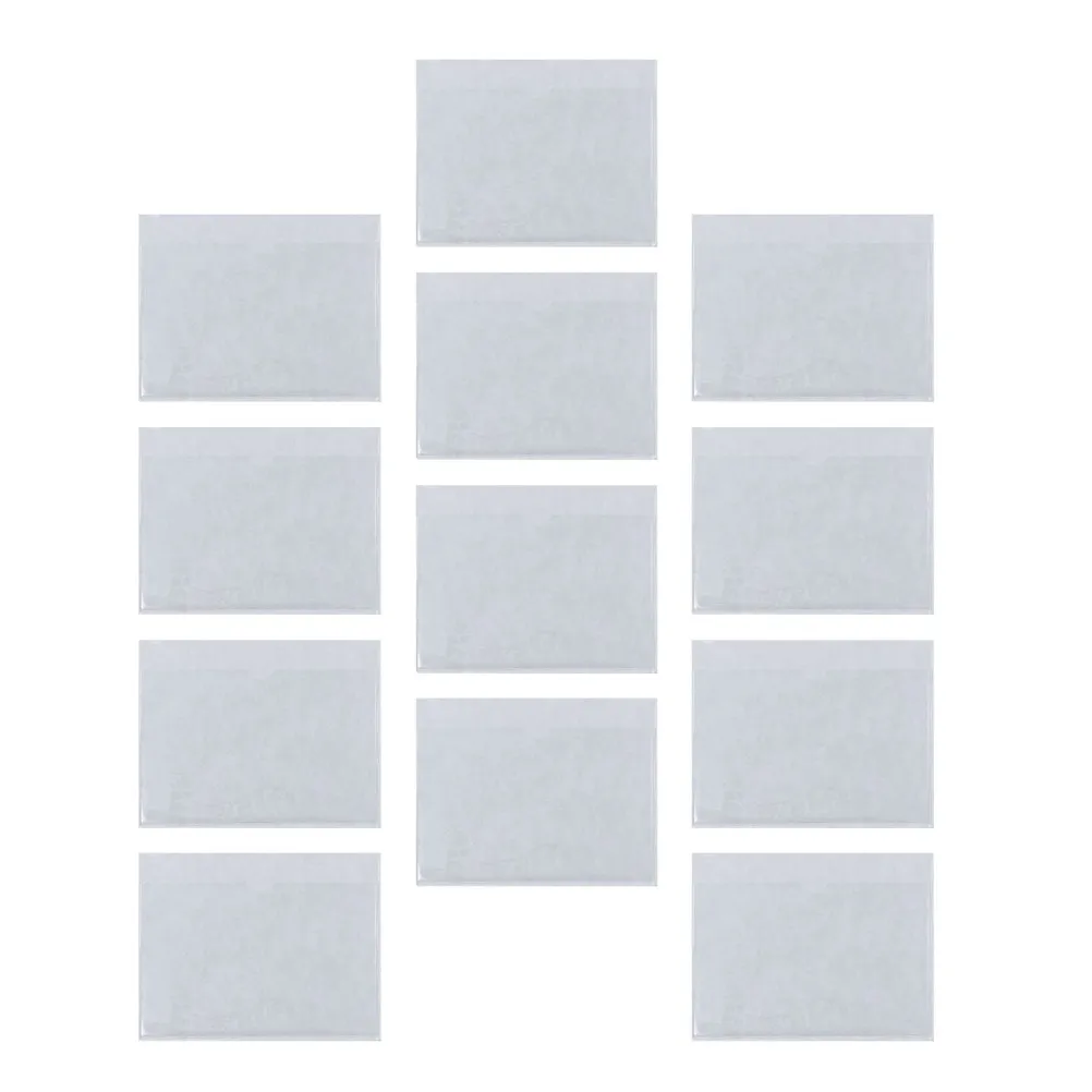 30Pcs Plastic Back Adhesive Label Sleeves Clear Holder For Home Storage Organization Office Worker Index Card Business