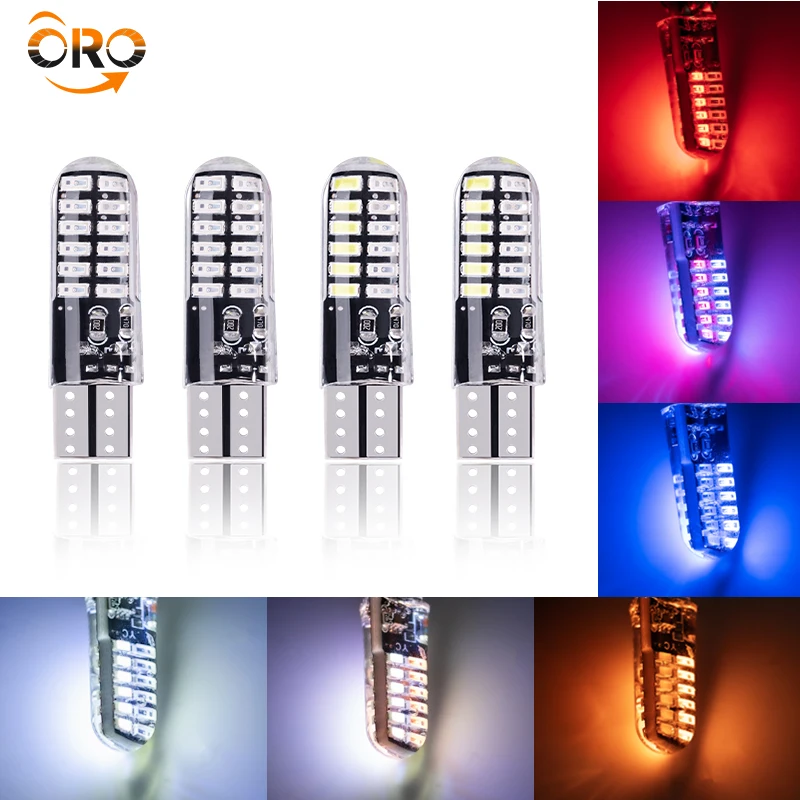 10Pcs LED Silica Gel T10 Light Bulb Flashing Signal Lamp Car Clearance Lights Position Light Strobe Stoplight Warning Taillights