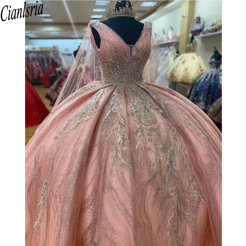 Vestidos de quinceañera 2022, vestido de baile con hombros descubiertos, apliques con flores en 3D, vestido dulce 16