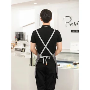 Waterproof kitchen apron with pockets for men and women, apron, restaurant, store, waiter, work uniform, cleaning 8 Main Sales Uniform Kitchen - №4