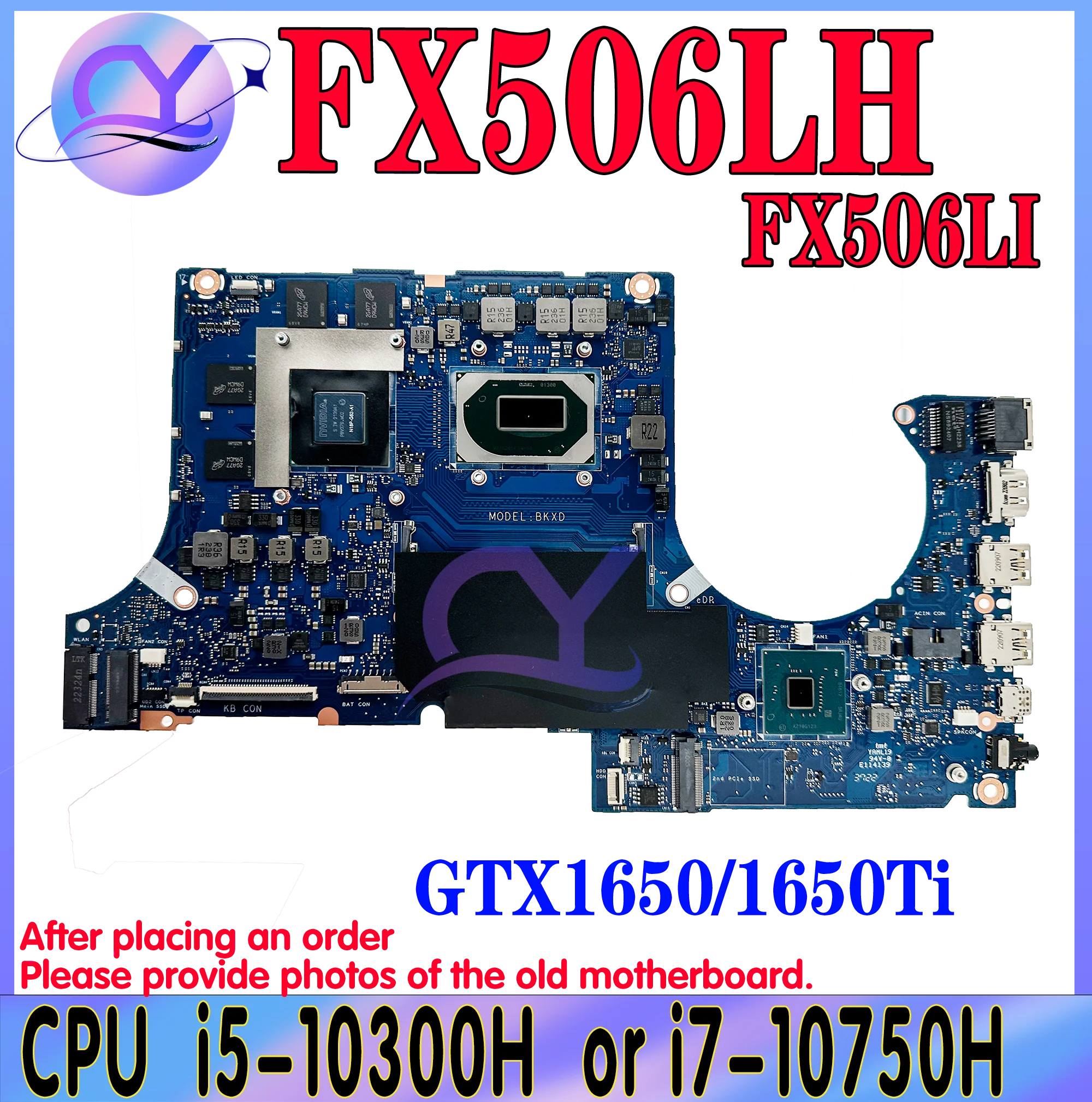 

FX506LH Mainboard For ASUS FX706LH MW506L FX506LHB FX506LU FX506LI FX706LH FX706LI MW706L TUF706L Laptop Motherboard i5 i7-10th