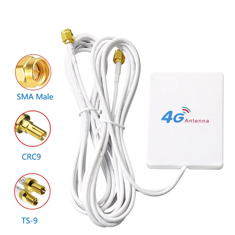 

4G 3G LTE Router External Antenna LTE Antenna TS9 CRC9 SMA Connector For Huawei 3G 4G LTE Router Modem 2M Cable