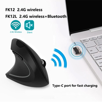 Warvank FK12 Vertical Mouse Ergonomic Rechargeable 2.4G Wireless Mice Silent Office Mouse for Laptop PC Computer Desktop