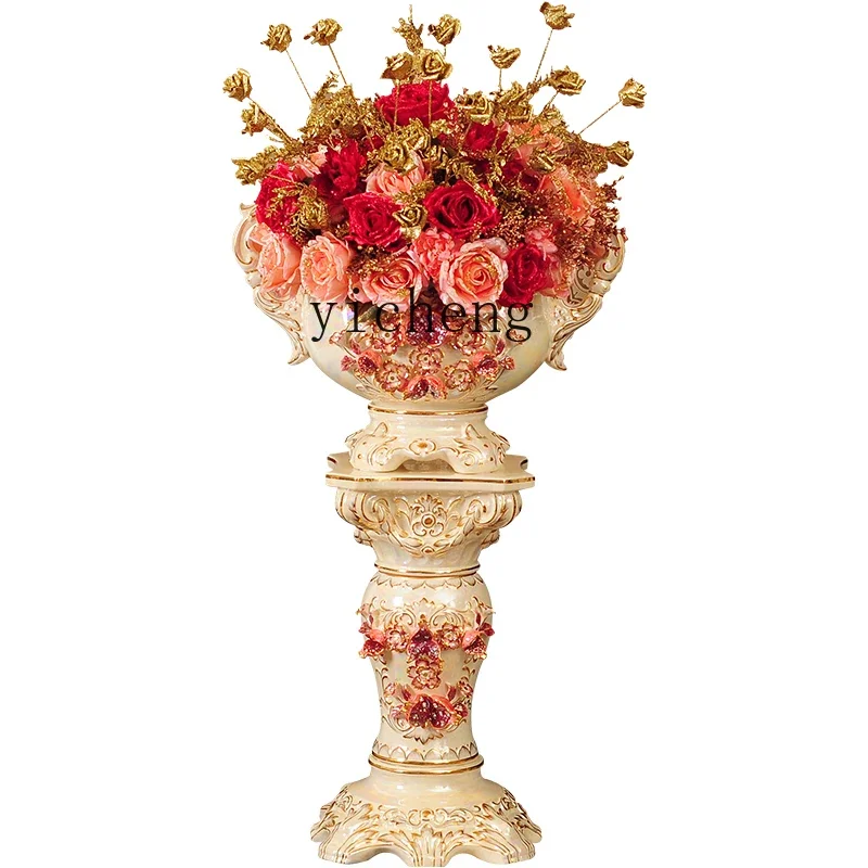 BJ-22 Living Room Floor Large Vase Decoration Ceramic Home Decoration TV Cabinet Dried Flower Flower Arrangement Large Height