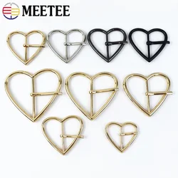 10 pz 20-40mm Meetee fibbie in metallo chiusura a forma di cuore regolare fibbia ad ardiglione a rullo per scarpe borse cinture anelli per indumenti accessori