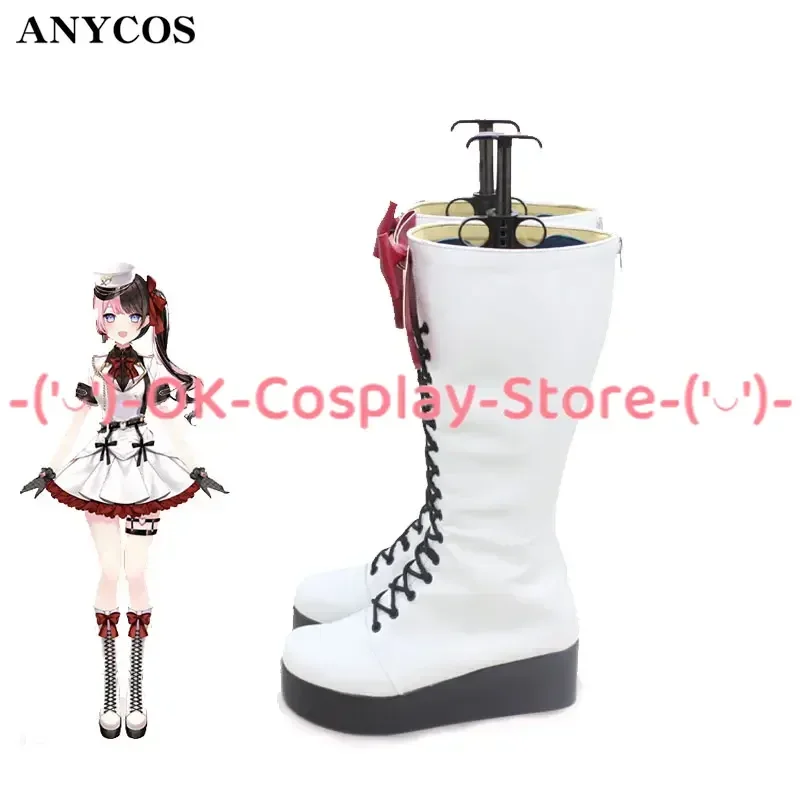 Vtuber Hinano Tachibana Cosplay Shoes Halloween Carnival Boots PU Leather Shoes Cosplay Props Custom Made