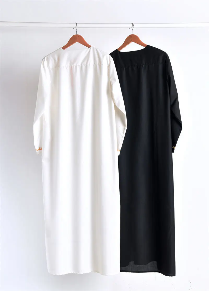 Hommes longue Robe ample Jubba Thobe mode musulmane Abaya Ramadan arabe dubaï Abayas Robe Robe monde vêtements broderie épissé