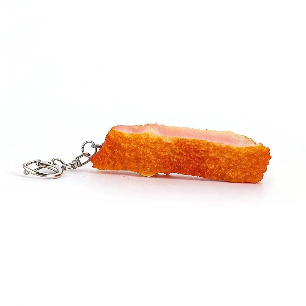 Pork Chop Amusing Pendants Creativity Simulated Deep-fried Food Keyring Fashion Jewellery Backpack Decoration Key Chains Gift
