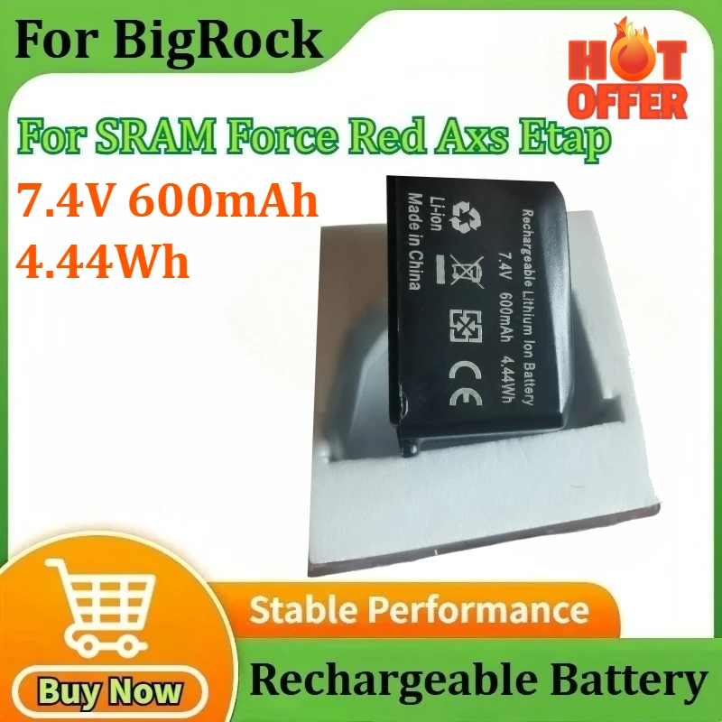 

7.4V 600mAh 4.44Wh New Rechargeable Batteries for BigRock for SRAM Force Red Axs Etap Replacement Battery