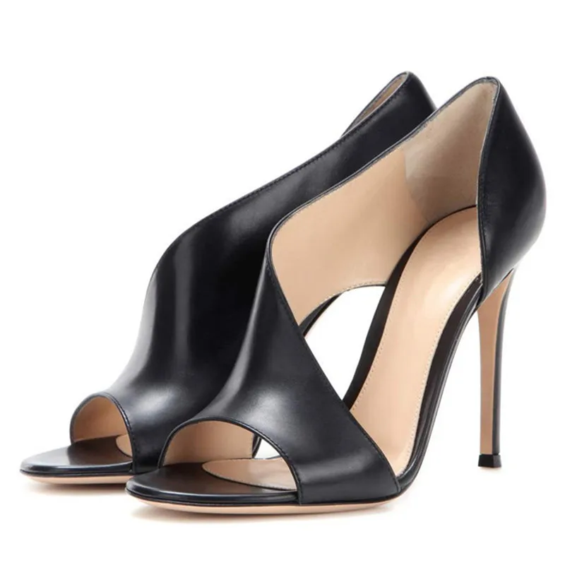 

Europe America Women Round Toe High Heeled Shoes for Woman's Peep Toe Stiletto Slip-On Pumps Sexy Ladies Party Dress Sandals