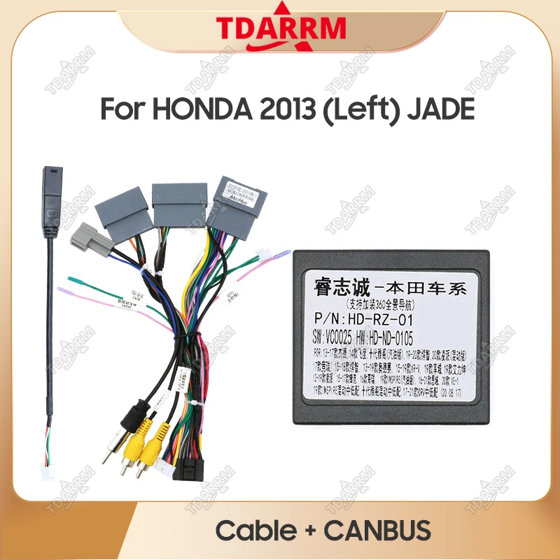 

Car Radio Canbus Box For HONDA CRIDER/JADE/VEZEL/ HR-V/ XR-V/ODYSSEY/ CRIDER With Wiring Harness Power Cable Android Car Radio