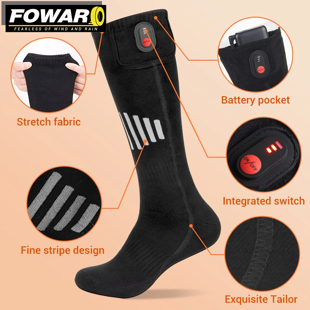 Heated Socks Remote Control Electric Heating Rechargeable Battery Winter Thermal Sock Men Women Outdoor For Motorcycle