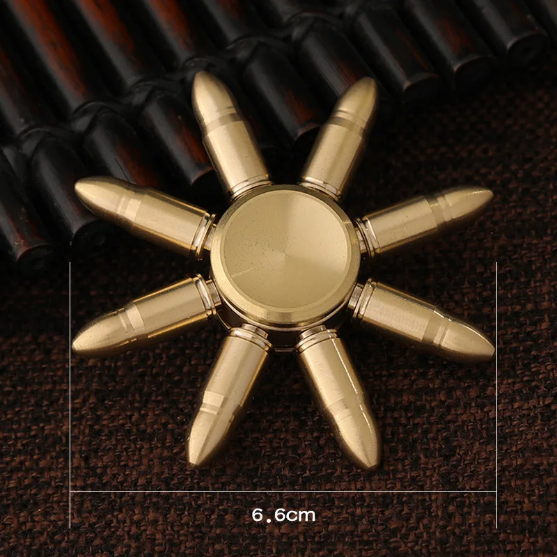 Brass Hand Gyro Novel Fidget Spinner Copper Antistress Relieve Fingertip Bearing for Kids Children Gifts Hand Toys Boys