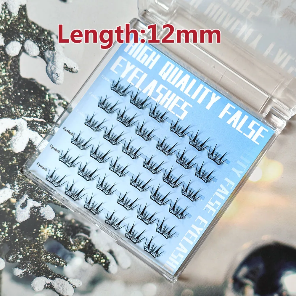 Self-กาวSegmented Eyelashesไม่มีกาวFake Lashes Extensionแต่งหน้าSoft Mink Eyelashธรรมชาติ