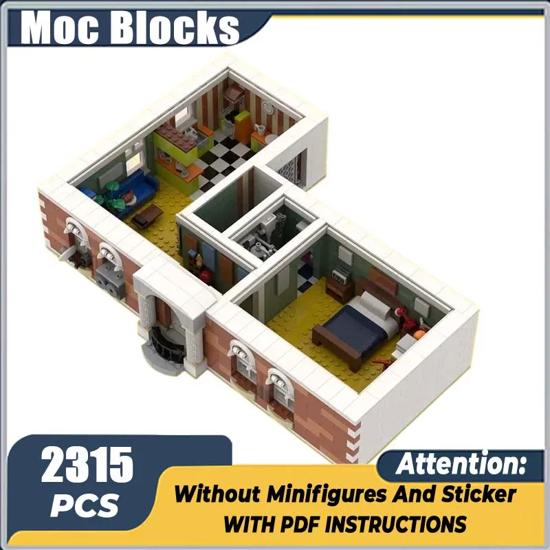 

Популярная модель фильма Moc, строительные блоки, вид на улицу, квартира, технические кирпичи, сделай сам, сборка, строительные игрушки для праздничных подарков