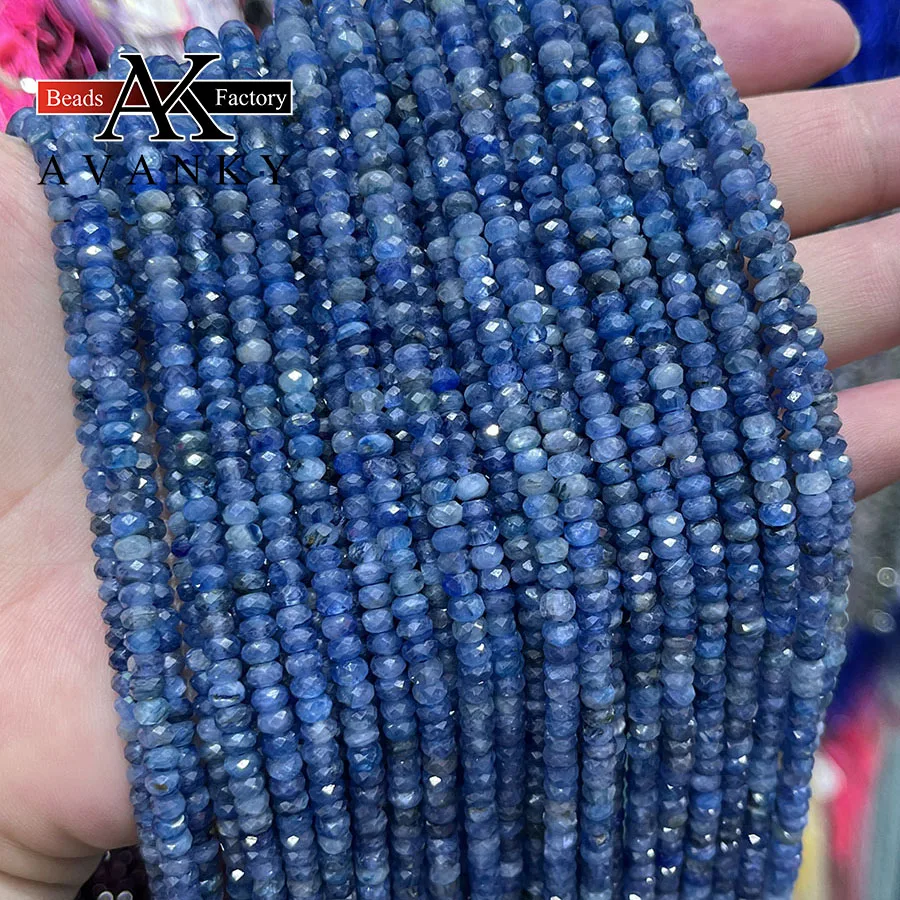 Natural Crystal kyanite Disc Bead Small Section Stone Loose Beads for Jewelry Making DIY Manual Necklace Bracelet 15\'\'2x4mm