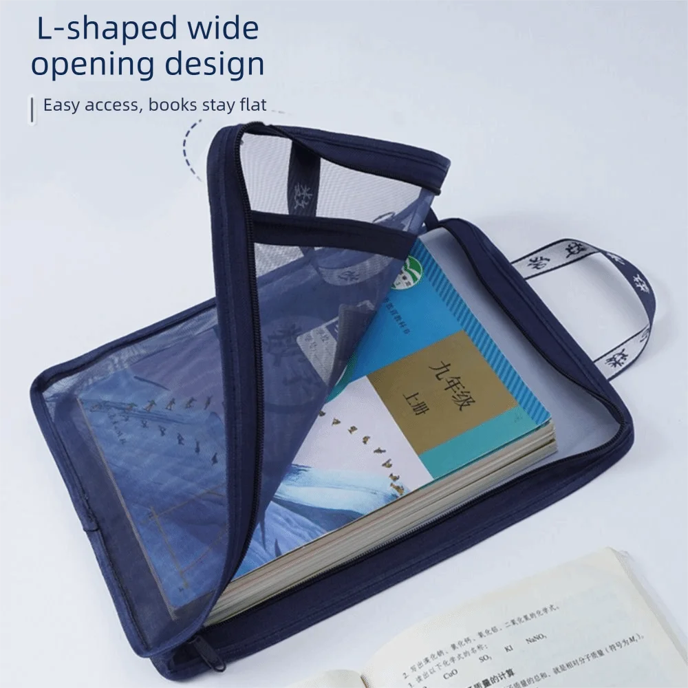 

Multi Layer Mesh Document Bag Simple Design Transparent Study Material Storage Bag Large Capacity File Organizer